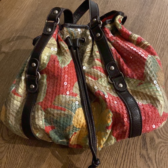 Bueno Sequined Floral boho style vintage purse - Picture 9 of 15